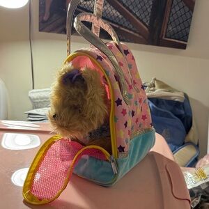 Colorful Starry Carrier and Stuffed Dog